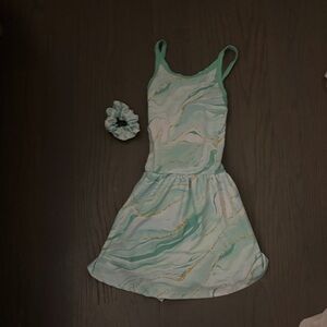 Amazon Mint and Gold Swirl Kids Dress